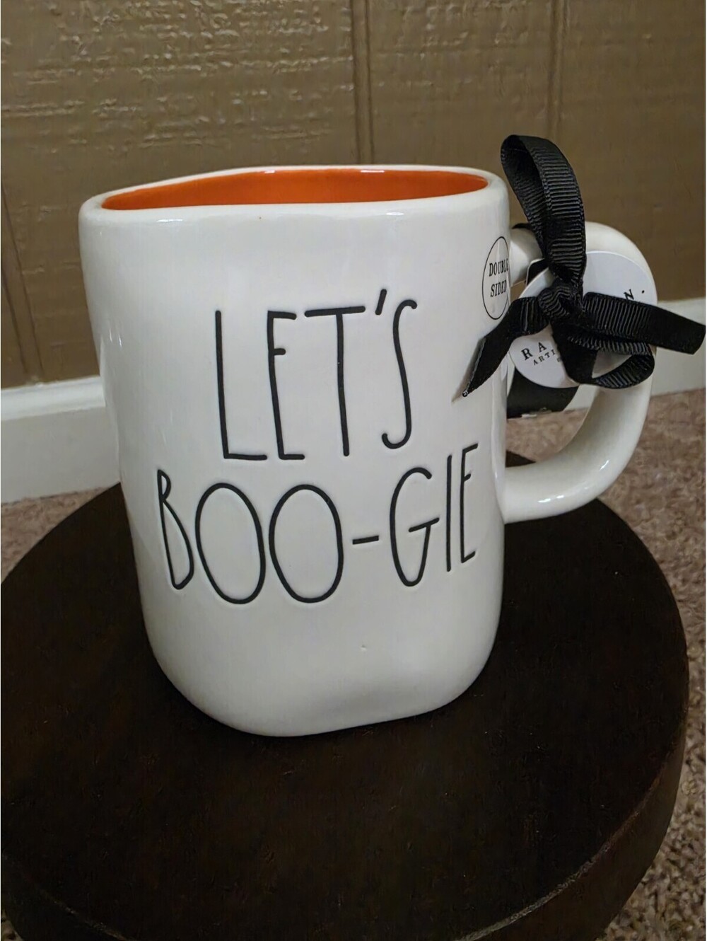 LET'S BOO-GIE Dancing Skeleton Pumpkin Head Rae Dunn Mug [COPY]